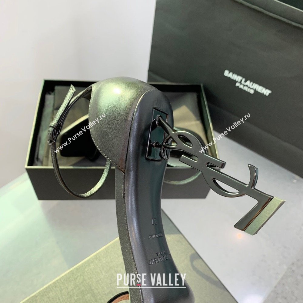 Saint Laurent Opyum Sandals in Smooth Calfskin Black 2023 (KE-23110630)