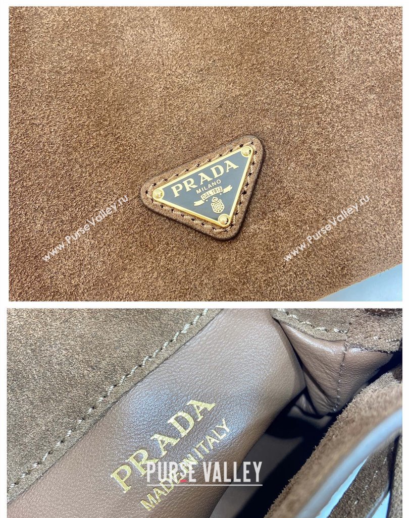 Prada Suede Crossbody Bag Brown 2024 1BH221 (YZ-240923001)