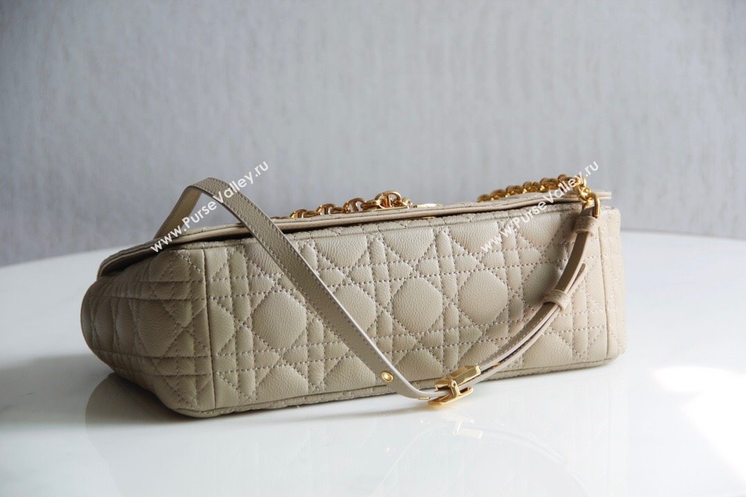 Dior Large Caro Chain Bag in Soft Cannage Calfskin Beige 2024 (DMZ-24052203)