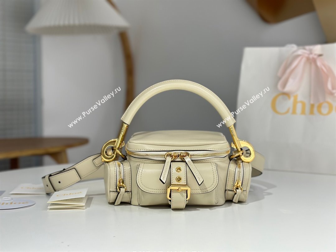 Chloe Small Camera Bag in Shiny Leather W0653 Beige 2024 (DL-24090502)