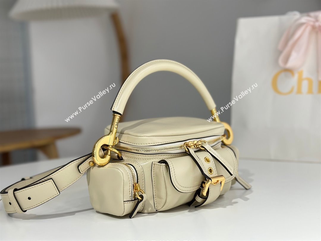 Chloe Small Camera Bag in Shiny Leather W0653 Beige 2024 (DL-24090502)