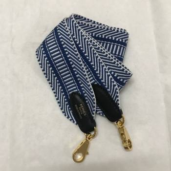 Hermes Canvas Strap H122612 Blue/Gold 2024(Full Handmade) (XYA-24122612)