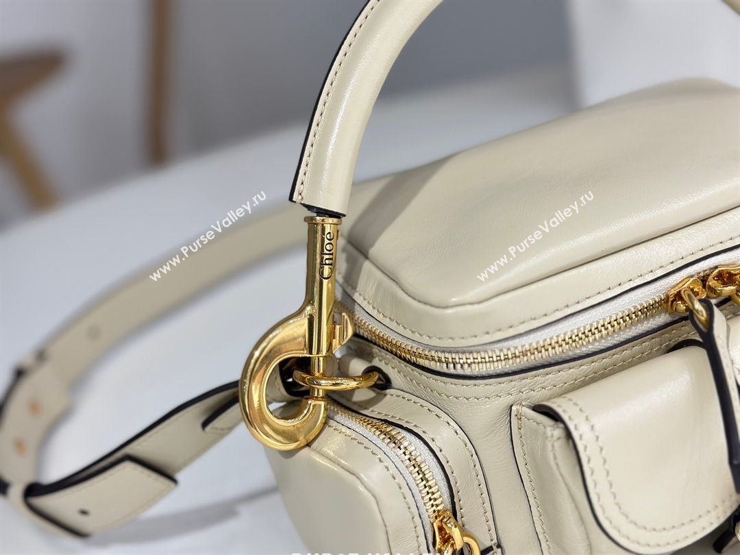 Chloe Small Camera Bag in Shiny Leather W0653 Beige 2024 (DL-24090502)