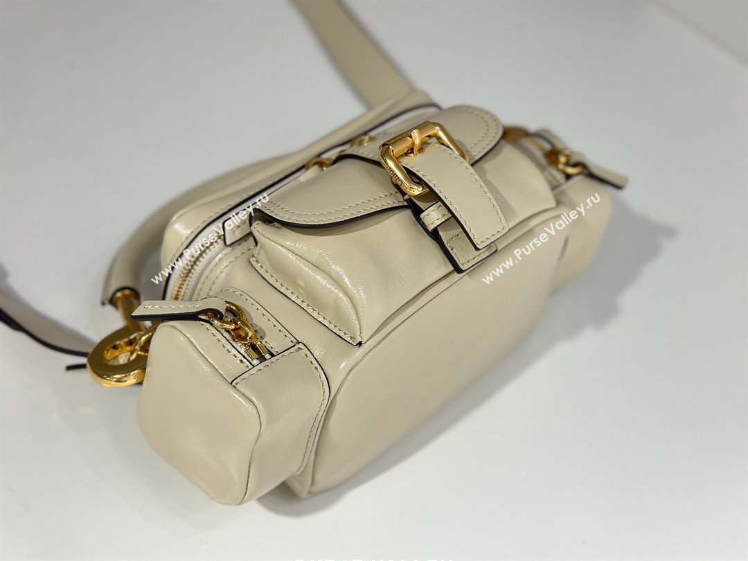 Chloe Small Camera Bag in Shiny Leather W0653 Beige 2024 (DL-24090502)