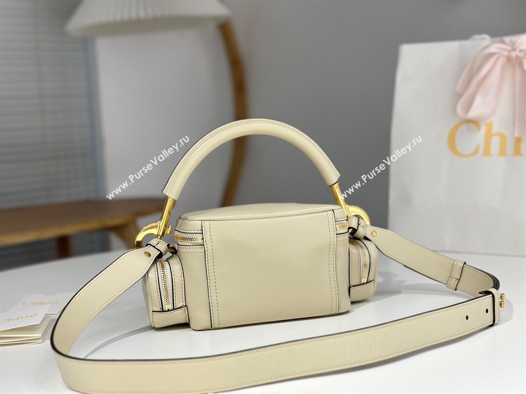 Chloe Small Camera Bag in Shiny Leather W0653 Beige 2024 (DL-24090502)