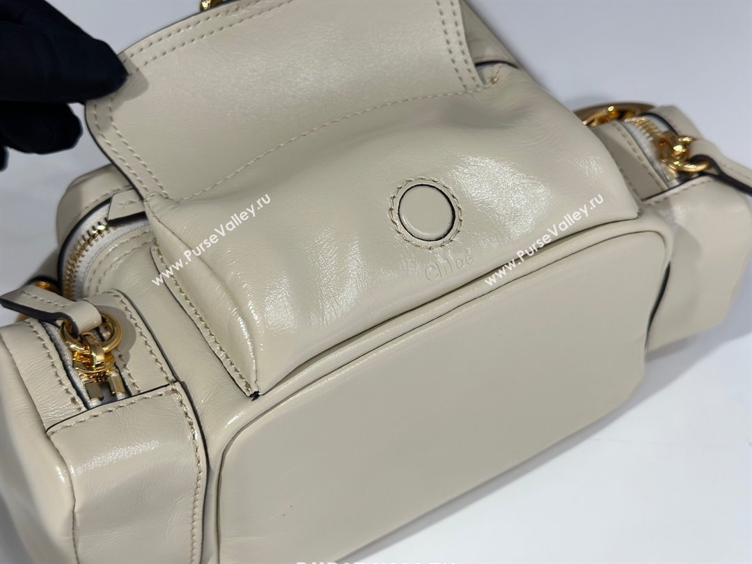 Chloe Small Camera Bag in Shiny Leather W0653 Beige 2024 (DL-24090502)