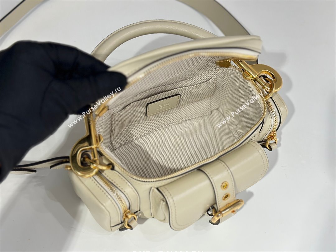 Chloe Small Camera Bag in Shiny Leather W0653 Beige 2024 (DL-24090502)