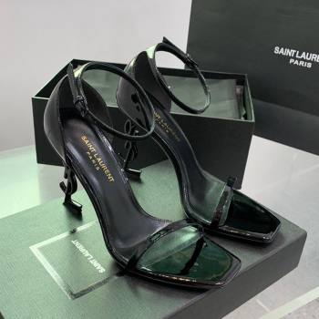 Saint Laurent Opyum Sandals in Patent Calfskin Black 2023 (KE-23110633)