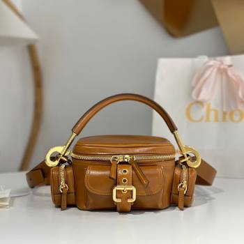 Chloe Small Camera Bag in Shiny Leather W0653 Brown 2024 (DL-24090503)