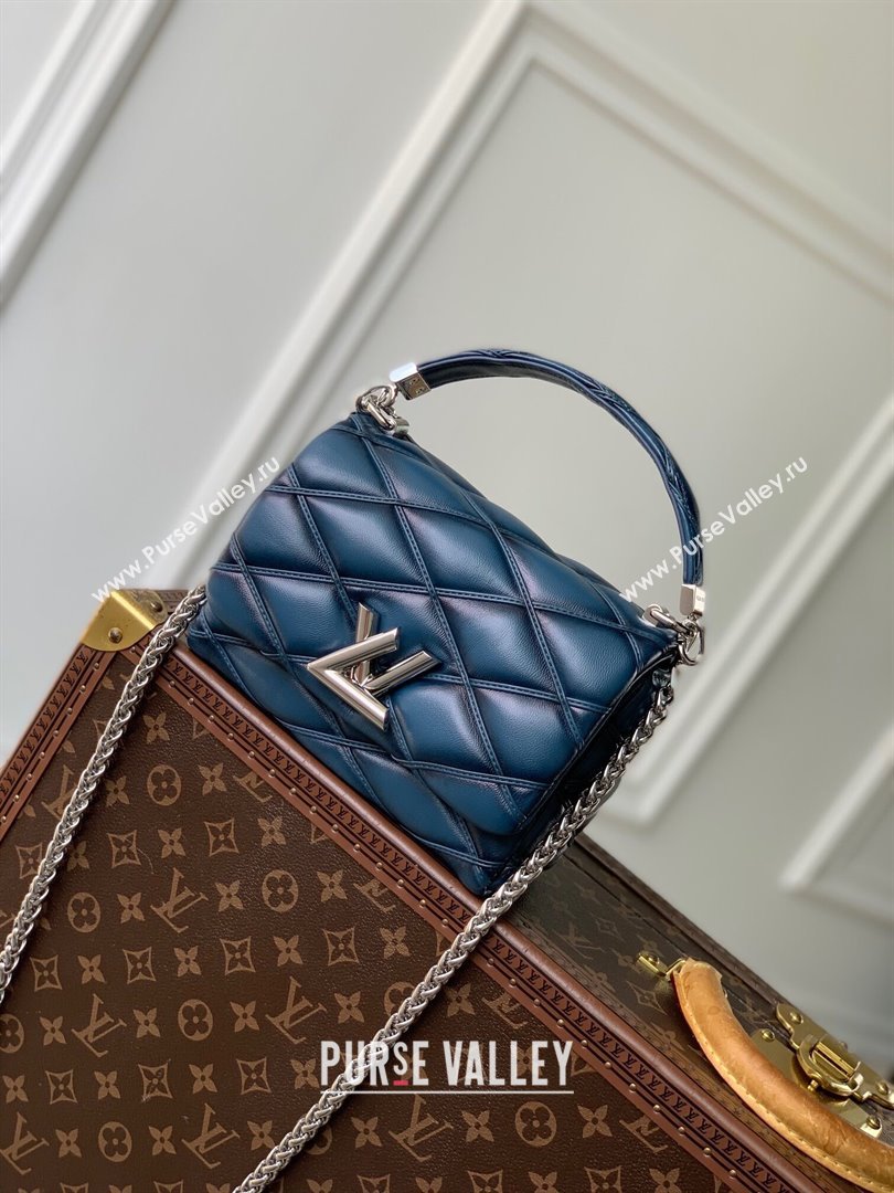 Louis Vuitton GO-14 PM Bag in Denim Blue Lambskin Leather M12434 2024 (K-24110112)