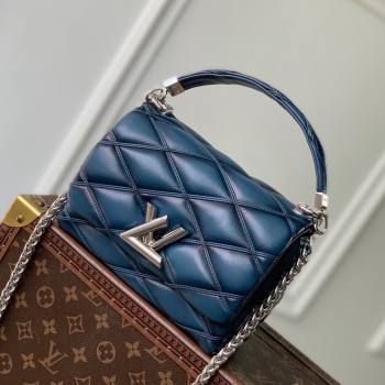 Louis Vuitton GO-14 PM Bag in Denim Blue Lambskin Leather M12434 2024 (K-24110112)