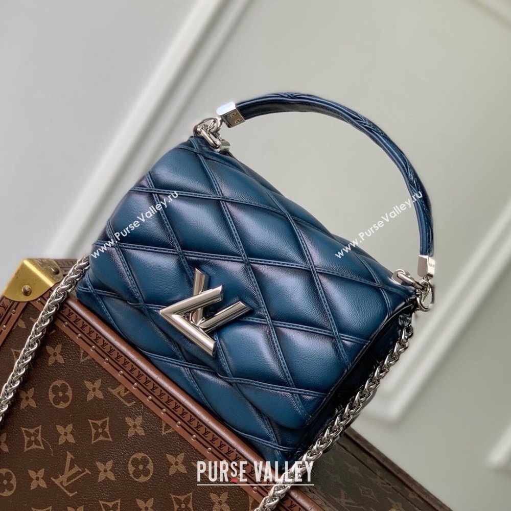 Louis Vuitton GO-14 PM Bag in Denim Blue Lambskin Leather M12434 2024 (K-24110112)