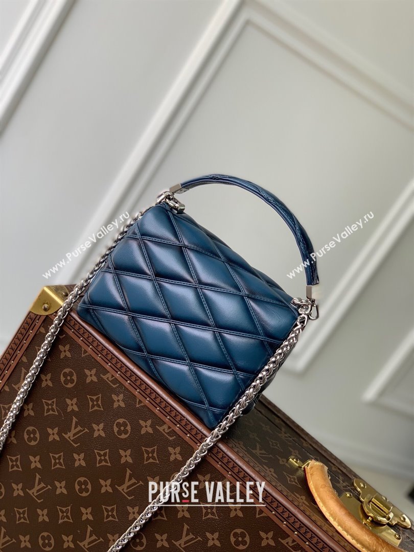 Louis Vuitton GO-14 PM Bag in Denim Blue Lambskin Leather M12434 2024 (K-24110112)