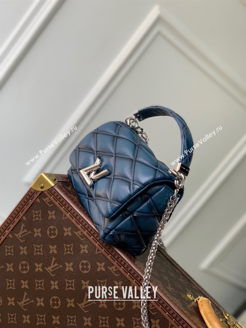 Louis Vuitton GO-14 PM Bag in Denim Blue Lambskin Leather M12434 2024 (K-24110112)