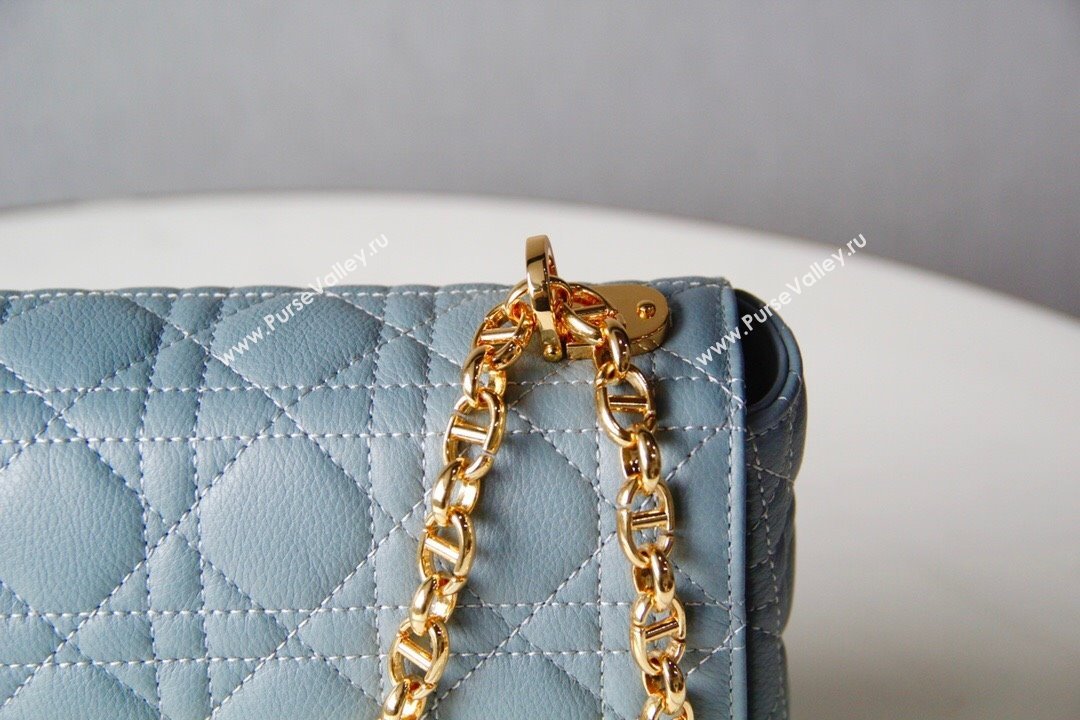 Dior Medium Caro Chain Bag in Soft Cannage Calfskin Cloud Blue 2024 (DMZ-24052205)