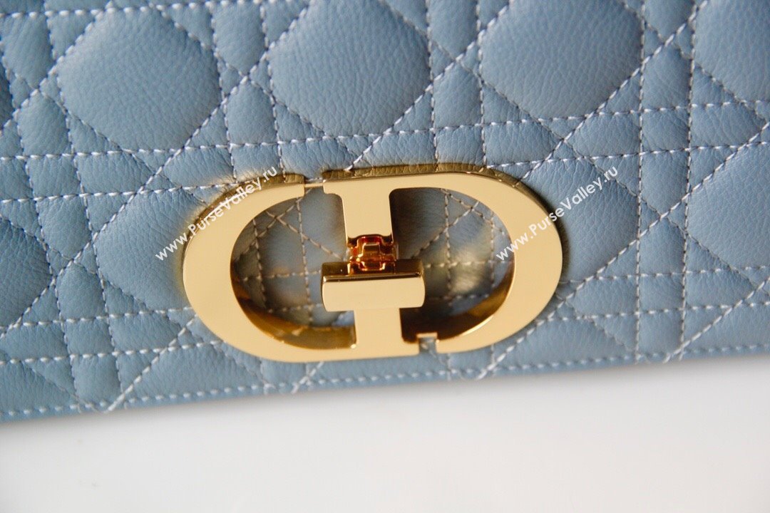 Dior Medium Caro Chain Bag in Soft Cannage Calfskin Cloud Blue 2024 (DMZ-24052205)