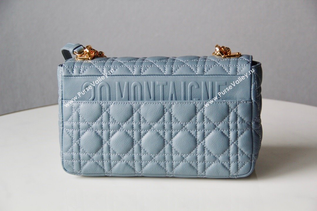 Dior Medium Caro Chain Bag in Soft Cannage Calfskin Cloud Blue 2024 (DMZ-24052205)