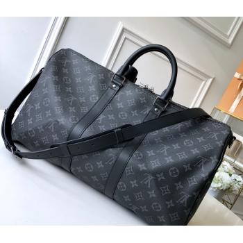 Louis Vuitton Keepall Bandouliere 45 Travel Bag in Black Monogram Canvas M40569 2021 (KD-210813051)