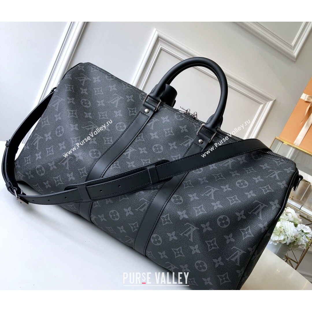 Louis Vuitton Keepall Bandouliere 45 Travel Bag in Black Monogram Canvas M40569 2021 (KD-210813051)