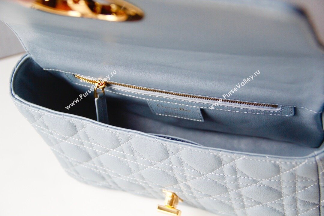 Dior Medium Caro Chain Bag in Soft Cannage Calfskin Cloud Blue 2024 (DMZ-24052205)