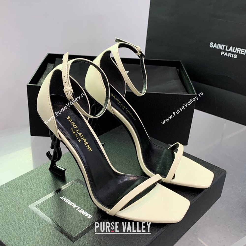 Saint Laurent Opyum Sandals in Smooth Calfskin White 2023 (KE-23110632)