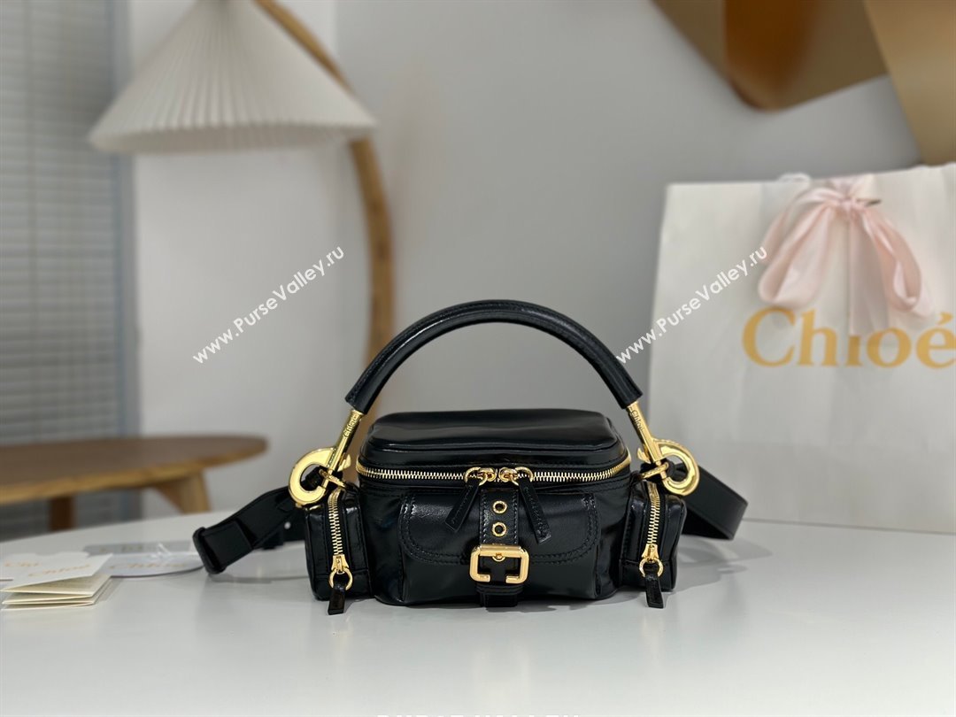 Chloe Small Camera Bag in Shiny Leather W0653 Black 2024 (DL-24090505)