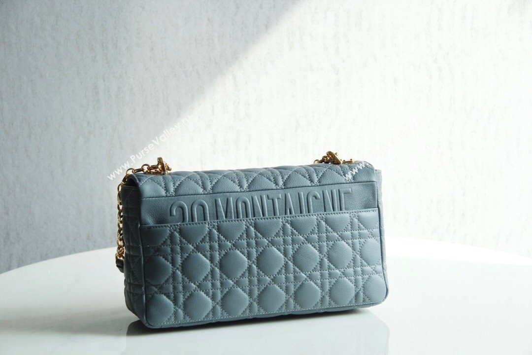 Dior Large Caro Chain Bag in Soft Cannage Calfskin Cloud Blue 2024 (DMZ-24052206)