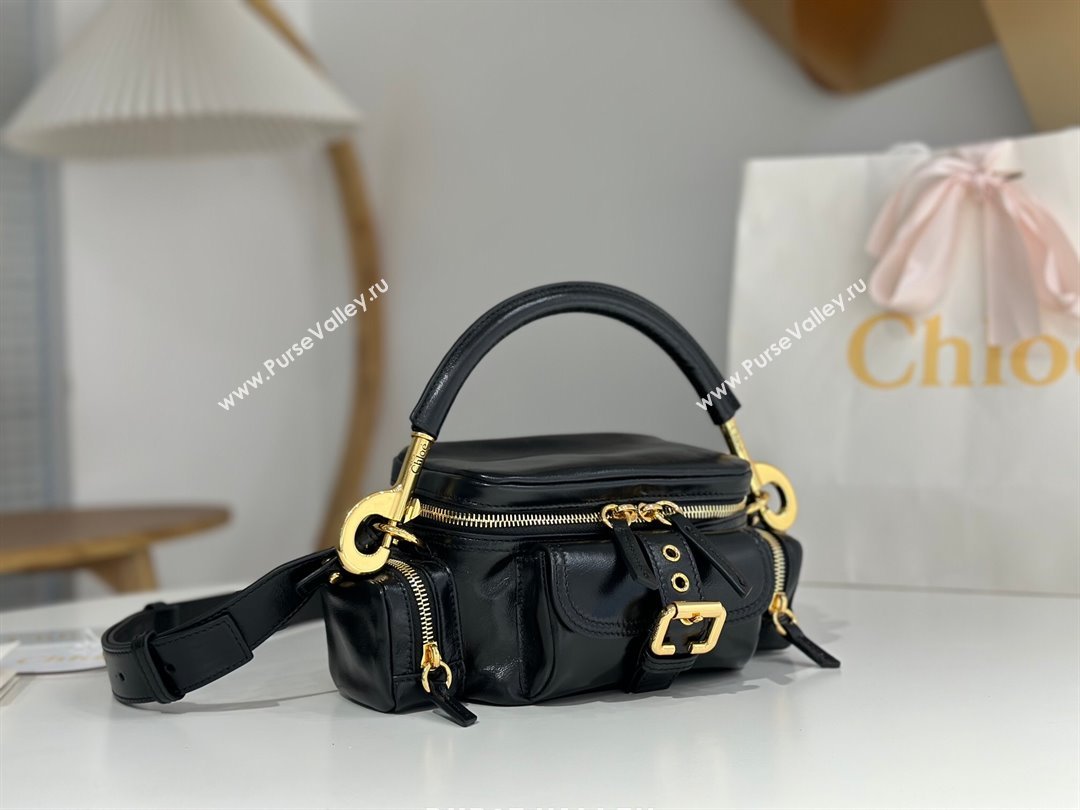 Chloe Small Camera Bag in Shiny Leather W0653 Black 2024 (DL-24090505)