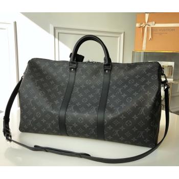 Louis Vuitton Keepall Bandouliere 50 Travel Bag in Black Monogram Canvas M40603 2021 (KD-210813052)