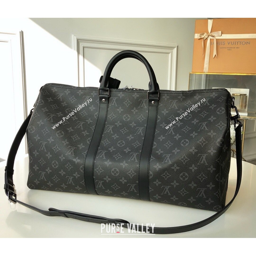 Louis Vuitton Keepall Bandouliere 50 Travel Bag in Black Monogram Canvas M40603 2021 (KD-210813052)