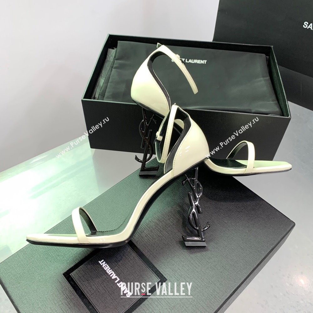 Saint Laurent Opyum Sandals in Smooth Calfskin White 2023 (KE-23110632)