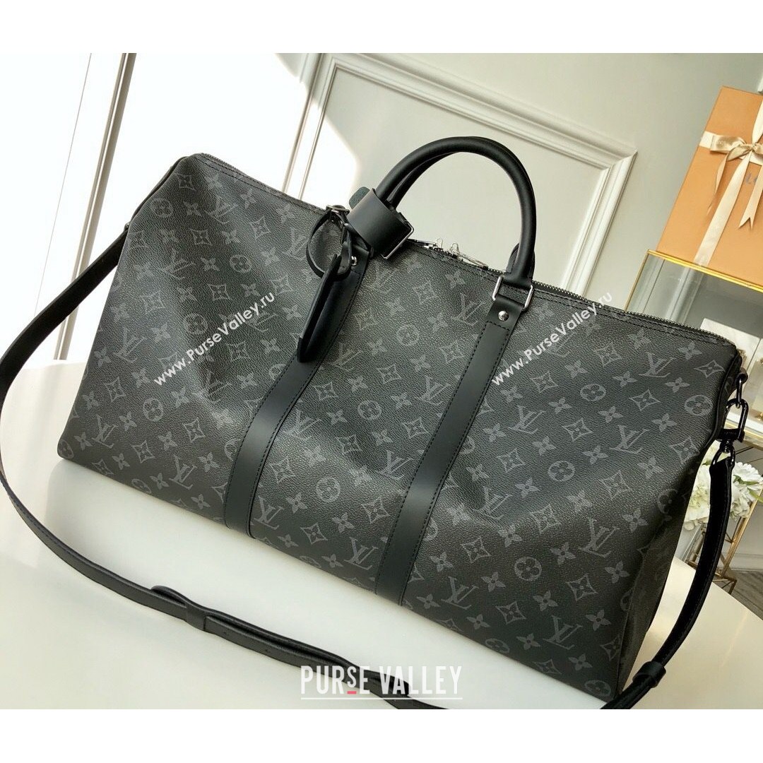 Louis Vuitton Keepall Bandouliere 50 Travel Bag in Black Monogram Canvas M40603 2021 (KD-210813052)