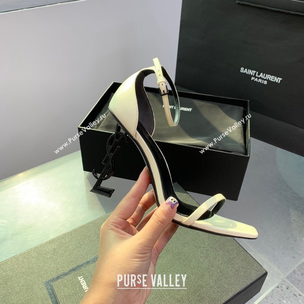 Saint Laurent Opyum Sandals in Smooth Calfskin White 2023 (KE-23110632)