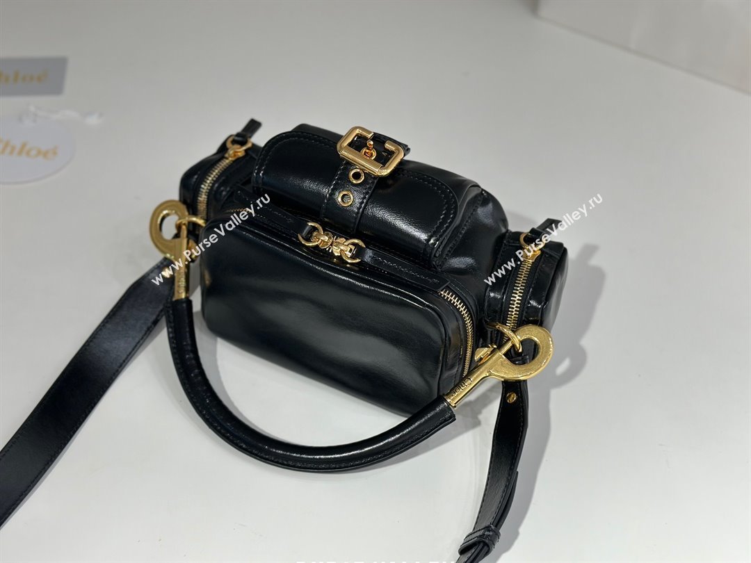 Chloe Small Camera Bag in Shiny Leather W0653 Black 2024 (DL-24090505)