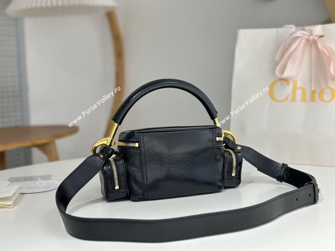 Chloe Small Camera Bag in Shiny Leather W0653 Black 2024 (DL-24090505)