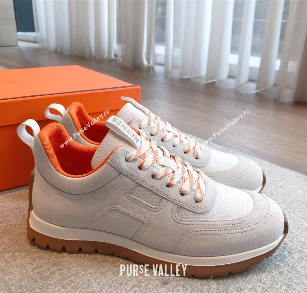 Hermes Jimmy Sneakers in Leather and Mesh White 2025 0226 (XC-250226013)