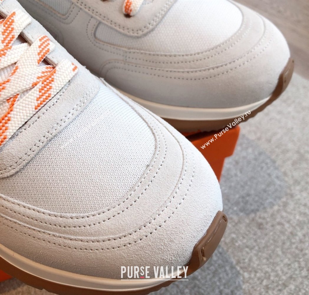 Hermes Jimmy Sneakers in Leather and Mesh White 2025 0226 (XC-250226013)