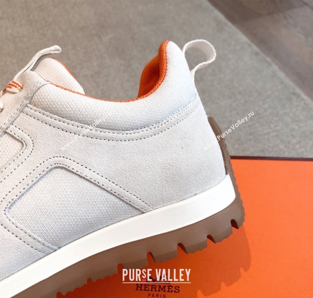 Hermes Jimmy Sneakers in Leather and Mesh White 2025 0226 (XC-250226013)