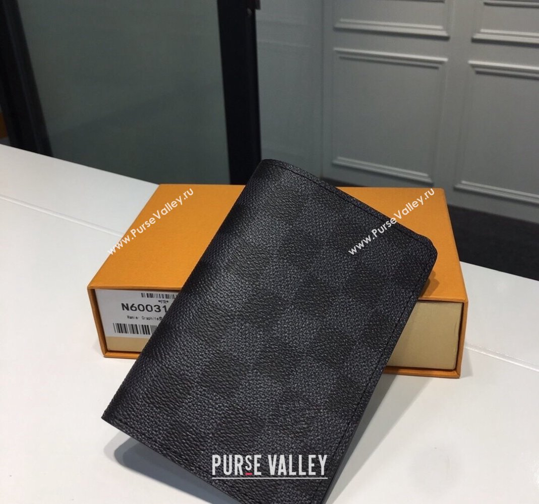 Louis Vuitton Passport Cover N60031 Damier Graphite Canvas 2021 (KI-21101315)