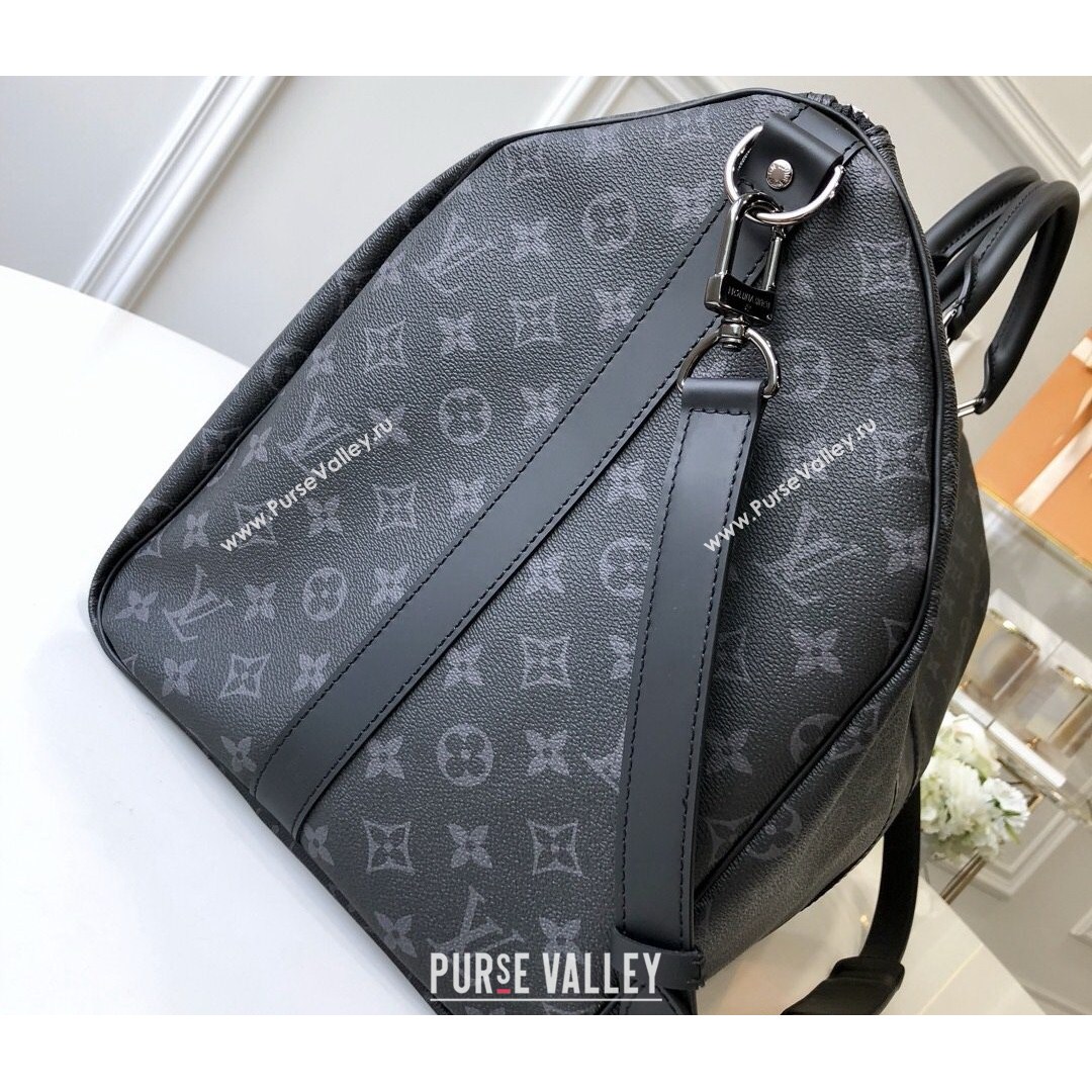 Louis Vuitton Keepall Bandouliere 55 Travel Bag in Black Monogram Canvas M40605 2021 (KD-210813053)