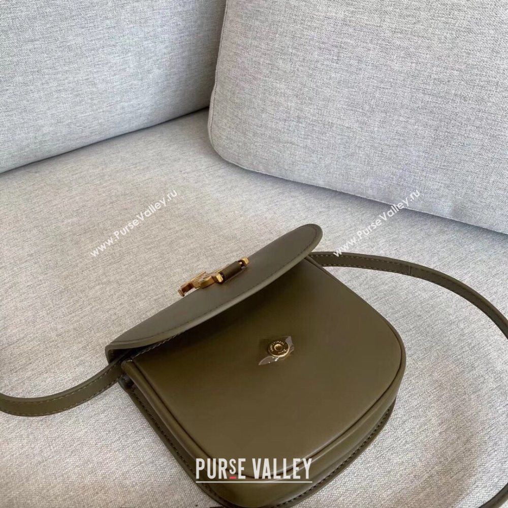 Saint Laurent Kaia Mini Satchel in Smooth Vintage Leather 623097 Green 2020 (YD-20112813)