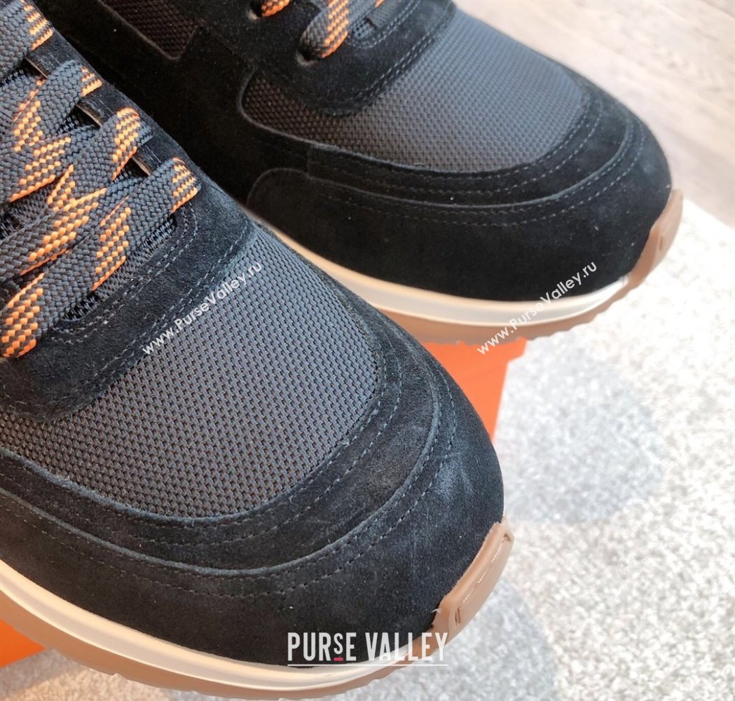 Hermes Jimmy Sneakers in Leather and Mesh Black 2025 0226 (XC-250226014)