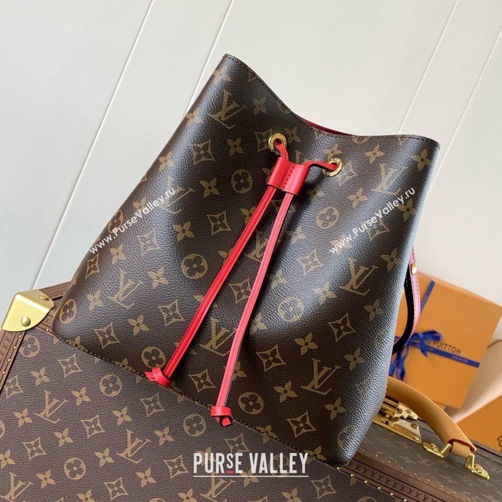 Louis Vuitton NeoNoe MM Bucket Bag in Monogram Canvas M44021 Red 2024 (K-24123005)