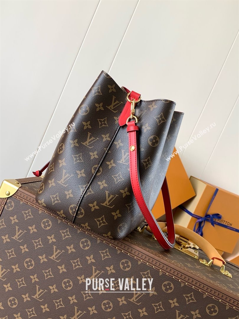 Louis Vuitton NeoNoe MM Bucket Bag in Monogram Canvas M44021 Red 2024 (K-24123005)