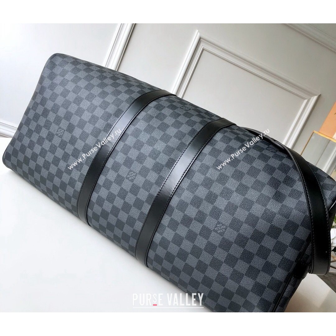 Louis Vuitton Keepall Bandouliere 50/55 Travel Bag in Black Damier Canvas N41416/N41356 2021 (KD-210813055)