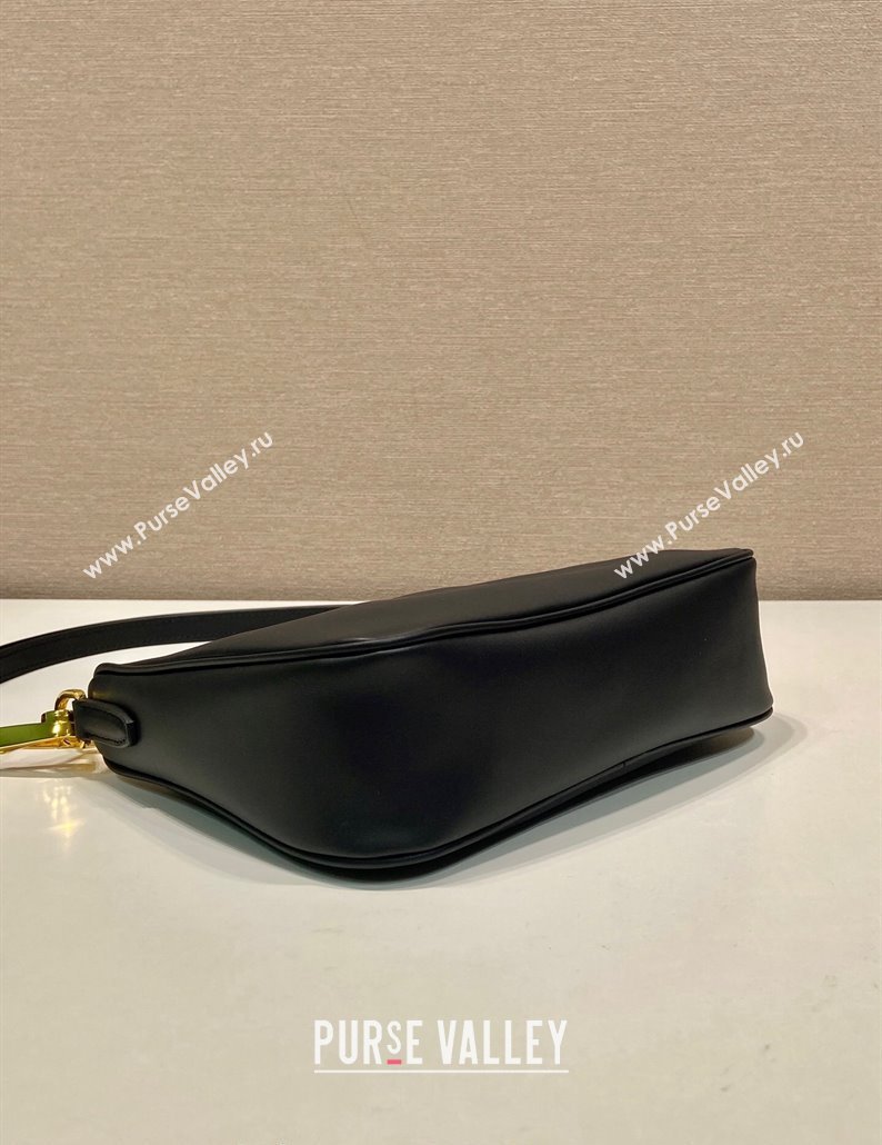 Prada Re-Edition leather mini Hobo bag Black 2024 1BC204 (YZ-240923008)