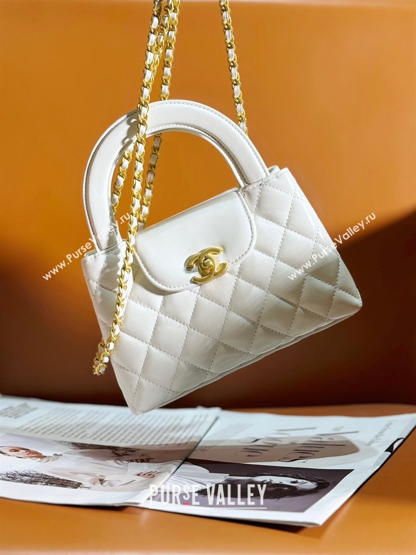 Chanel Shiny Calfskin Mini Shopping Bag AS4416 White 2024 (YEZI-24052101)