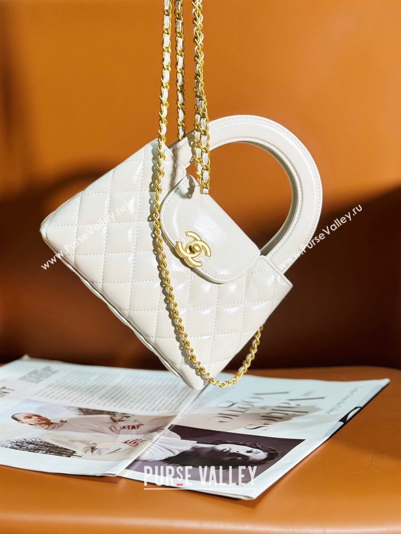 Chanel Shiny Calfskin Mini Shopping Bag AS4416 White 2024 (YEZI-24052101)