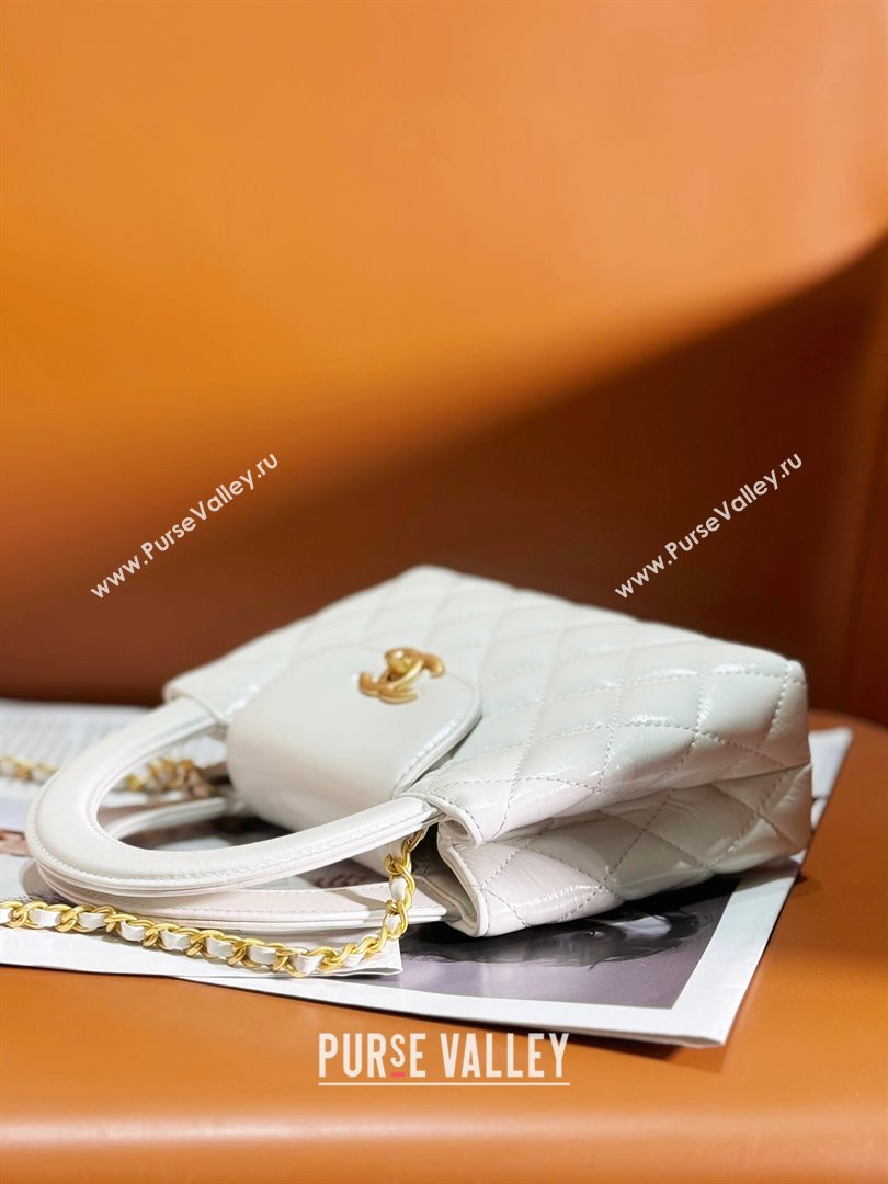 Chanel Shiny Calfskin Mini Shopping Bag AS4416 White 2024 (YEZI-24052101)