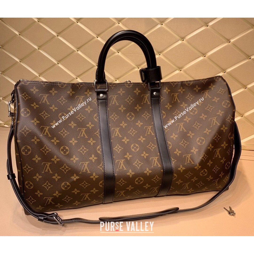 Louis Vuitton Keepall Bandouliere 50 Travel Bag in Monogram Canvas M56713 Brown/Black 2021 (KD-210809053)